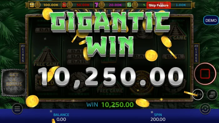 Mayan Madness - kemenangan besar dalam mod bonus