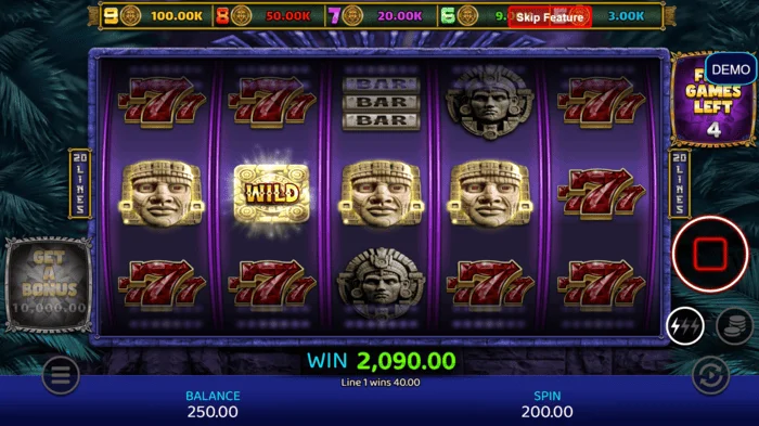 Mayan Madness - kemenangan dalam permainan bonus